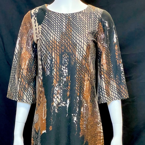 European Bohemian knit dress abstract & floral - Picture 2 of 5